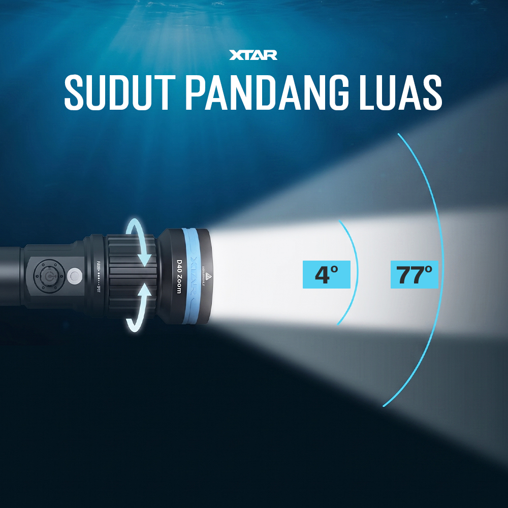 Gambar produk XTAR Senter Selam Diving Luminus Adjustable Beam Angle 1600 Lumens - D40 - 2