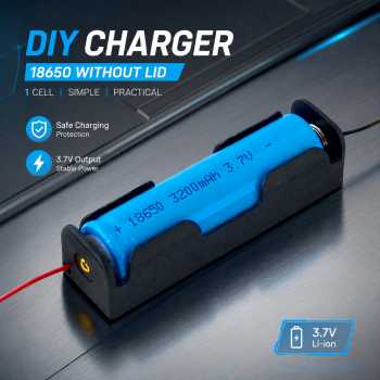 Gambar produk YIENLAO DIY Cell Charger Baterai 18650 Without Lid 1 Cell - BC-001/2