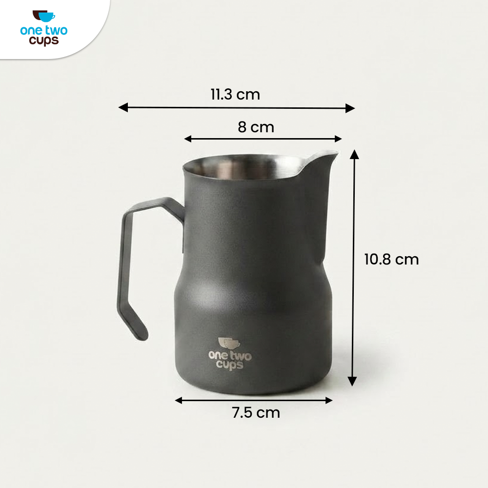 One Two Cups Milk Jug Pitcher Susu Latte Art Espresso Stainless Steel 350ml - AA050 Gambar produk One Two Cups Milk Jug Pitcher Susu Latte Art Espresso Stainless Steel 350ml - AA050 - 7