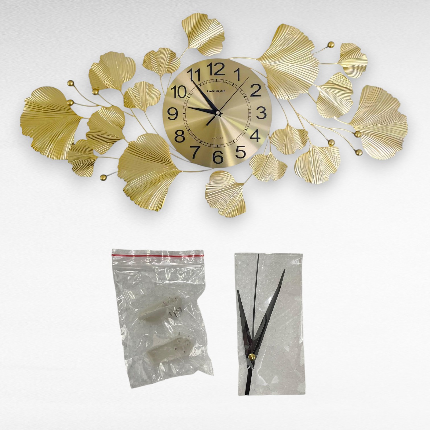 TaffHOME Jam Dinding Besi Iron Ginkgo Luxury Quartz Movement 78cm - 26003 Gambar produk TaffHOME Jam Dinding Besi Iron Ginkgo Luxury Quartz Movement 78cm - 26003 - 7