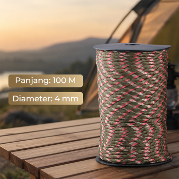 Gambar produk TaffSPORT Tali Tenda Paracord Rope Tent Camp 7 Core 4mm 100M - SH139 - 8