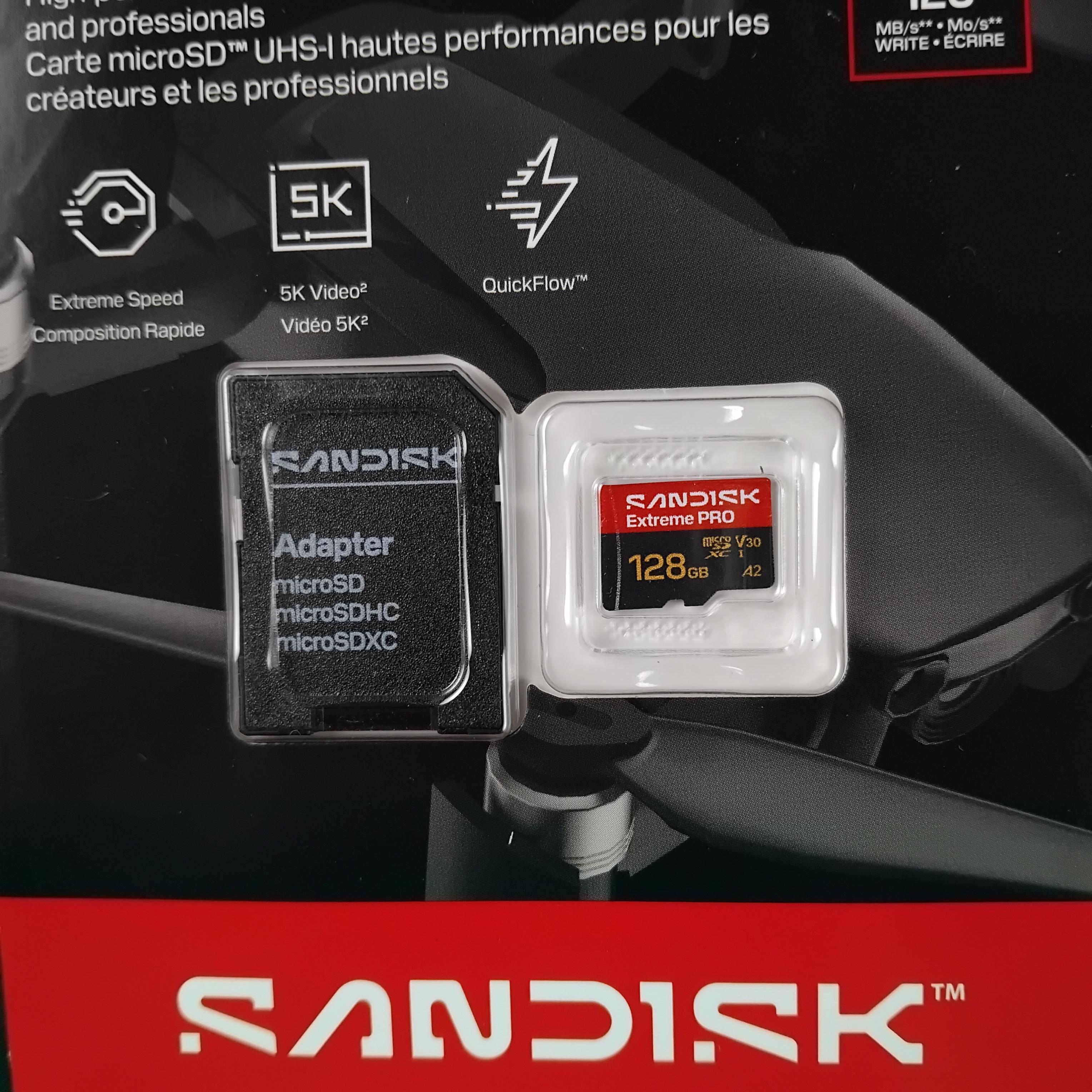 SanDisk Extreme Pro microSDXC UHS-I U3 V30 250MB/s 128GB - SDSQXCJ Gambar produk SanDisk Extreme Pro microSDXC UHS-I U3 V30 250MB/s 128GB - SDSQXCJ - 2
