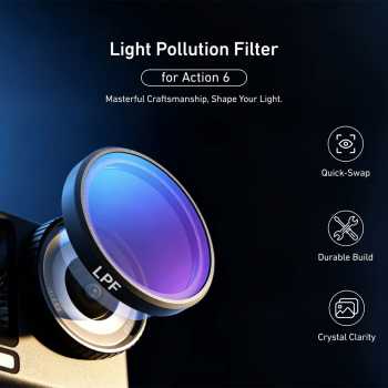 TELESIN Lens Camera Filter Light Pollution Reduction DJI Osmo Action 6 - S5-FLT-50-TDJ