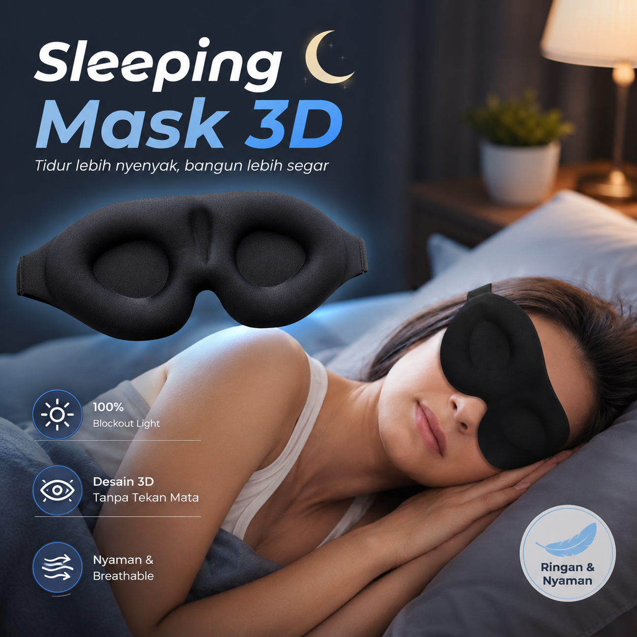 GCK Penutup Mata Tidur Stereoscopic Sleeping Mask 3D - GCK21 Gambar produk GCK Penutup Mata Tidur Stereoscopic Sleeping Mask 3D - GCK21 - Utama