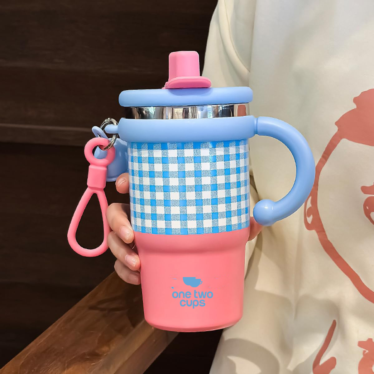 One Two Cups Botol Minum Tumbler Air Panas Dingin Handle Straw 600ml - ZY0269 Gambar produk One Two Cups Botol Minum Tumbler Air Panas Dingin Handle Straw 600ml - ZY0269 - 5