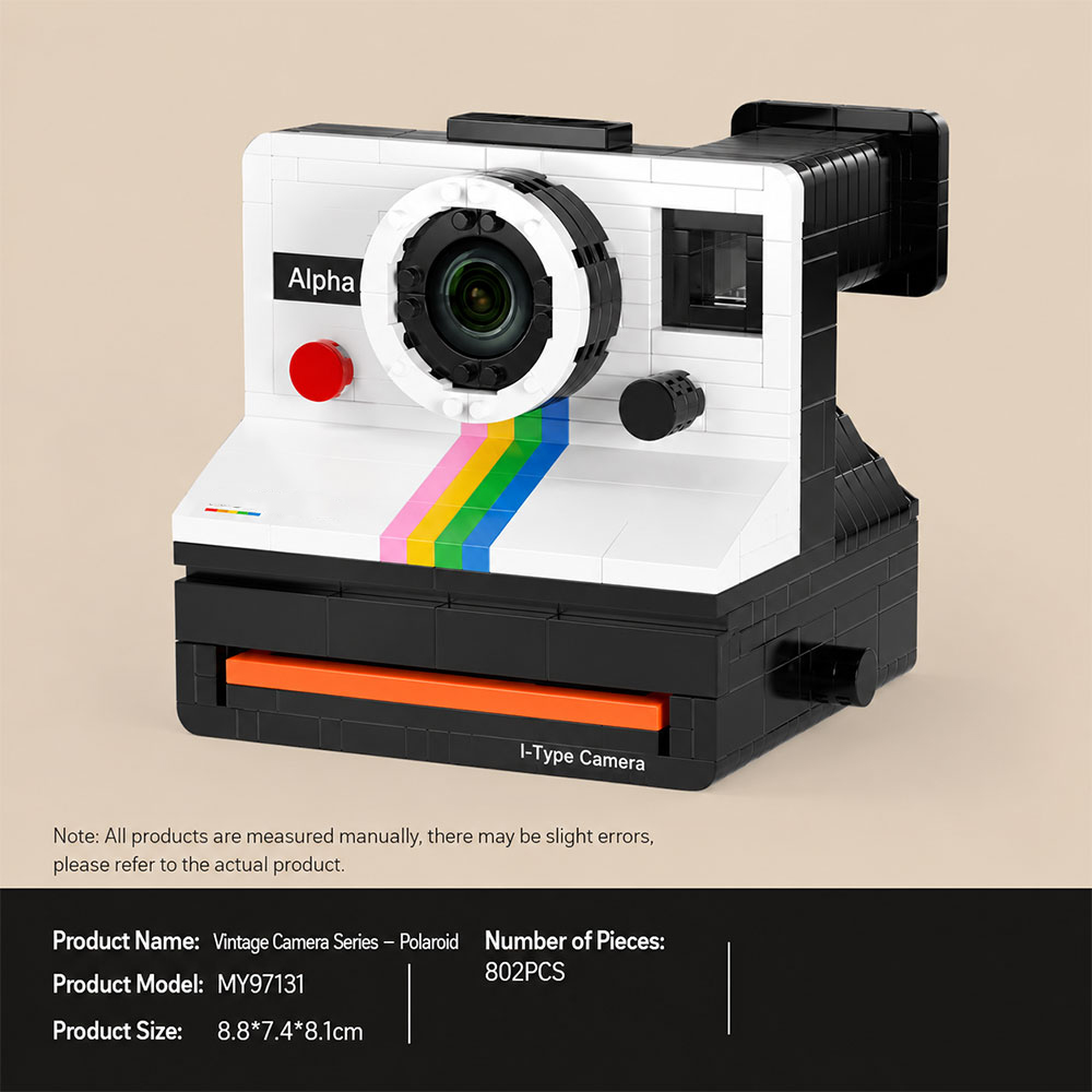 RAZUS Mainan Balok Susun Vintage Retro Camera Polaroid Bricks Blok - XL6601 Gambar produk RAZUS Mainan Balok Susun Vintage Retro Camera Polaroid Bricks Blok - XL6601 - 6