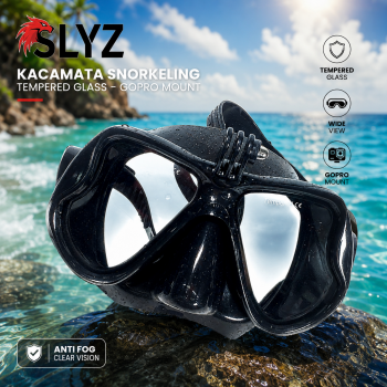 Gambar produk Slyz Kacamata Selam Snorkeling Tempered Glass GoPro Mount Diving Mask - INU91