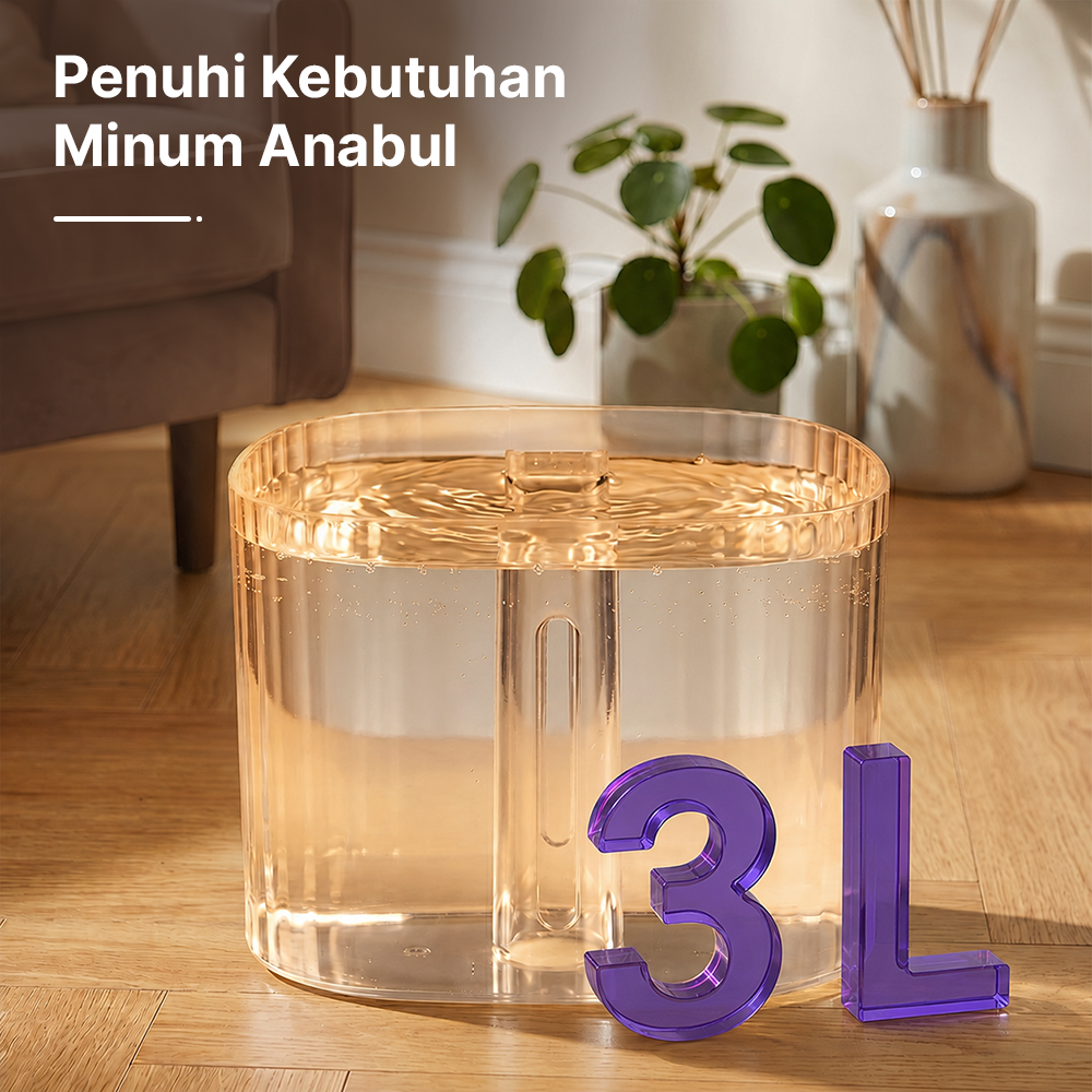 Junzipet Water Dispenser Tempat Minum Anjing Kucing 3L - EZ-1002 Gambar produk Junzipet Water Dispenser Tempat Minum Anjing Kucing 3L - EZ-1002 - 2