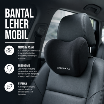 OTOHEROES Bantal Leher Mobil Ergonomis Memory Foam Car Headrest Pillow - AW-30