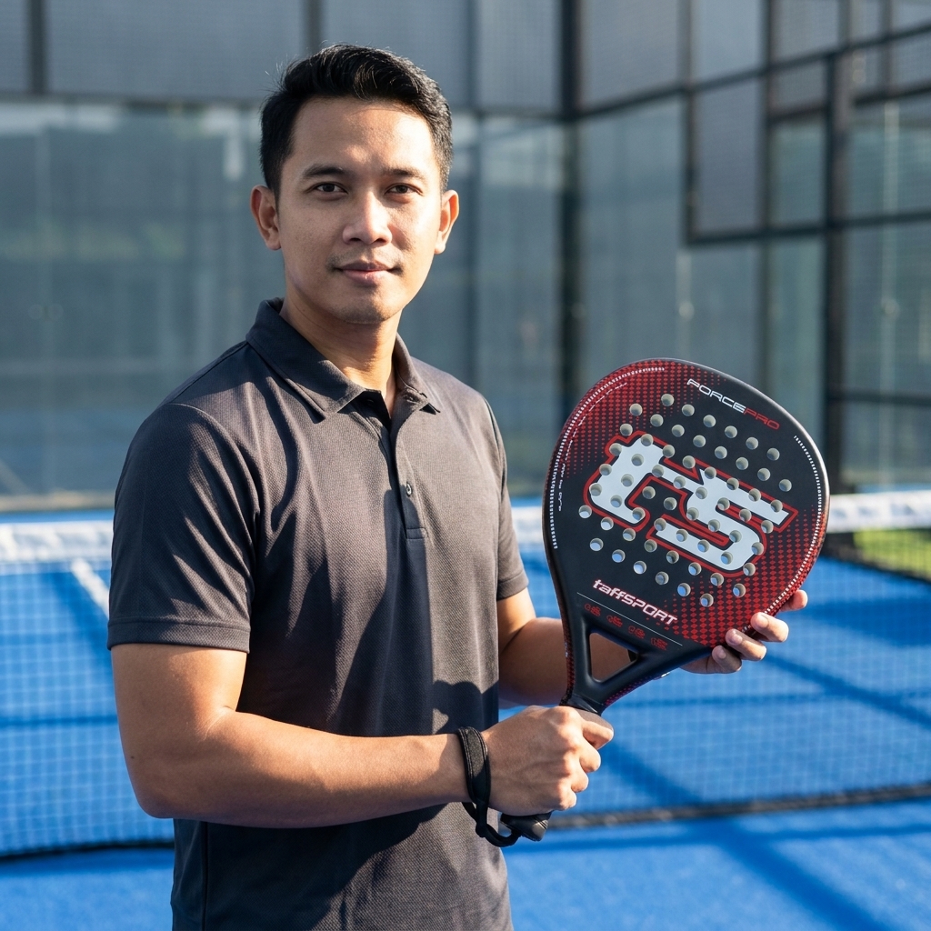 Gambar produk TaffSPORT Raket Padel Teardrop Carbon Fiber 3.8cm Thickness 360g - 4013 - 7