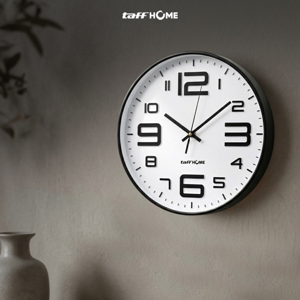 Gambar produk TaffHOME Jam Dinding Bulat Quartz Creative Design Modern 29cm - H6588 - 5
