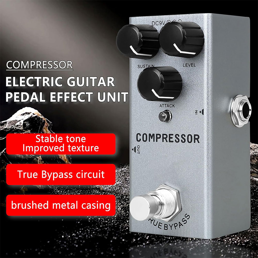 Ljmy Mini Pro Pedal Compressor Efek Gitar True Bypass 9V 300mA - EF-15 Gambar produk Ljmy Mini Pro Pedal Compressor Efek Gitar True Bypass 9V 300mA - EF-15 - Utama