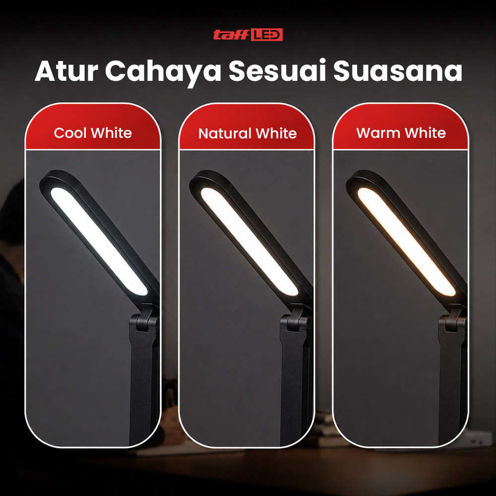Gambar produk TaffLED Lampu Meja Belajar LED Eye Protection USB Model 8W 3 Color - T302 - 2