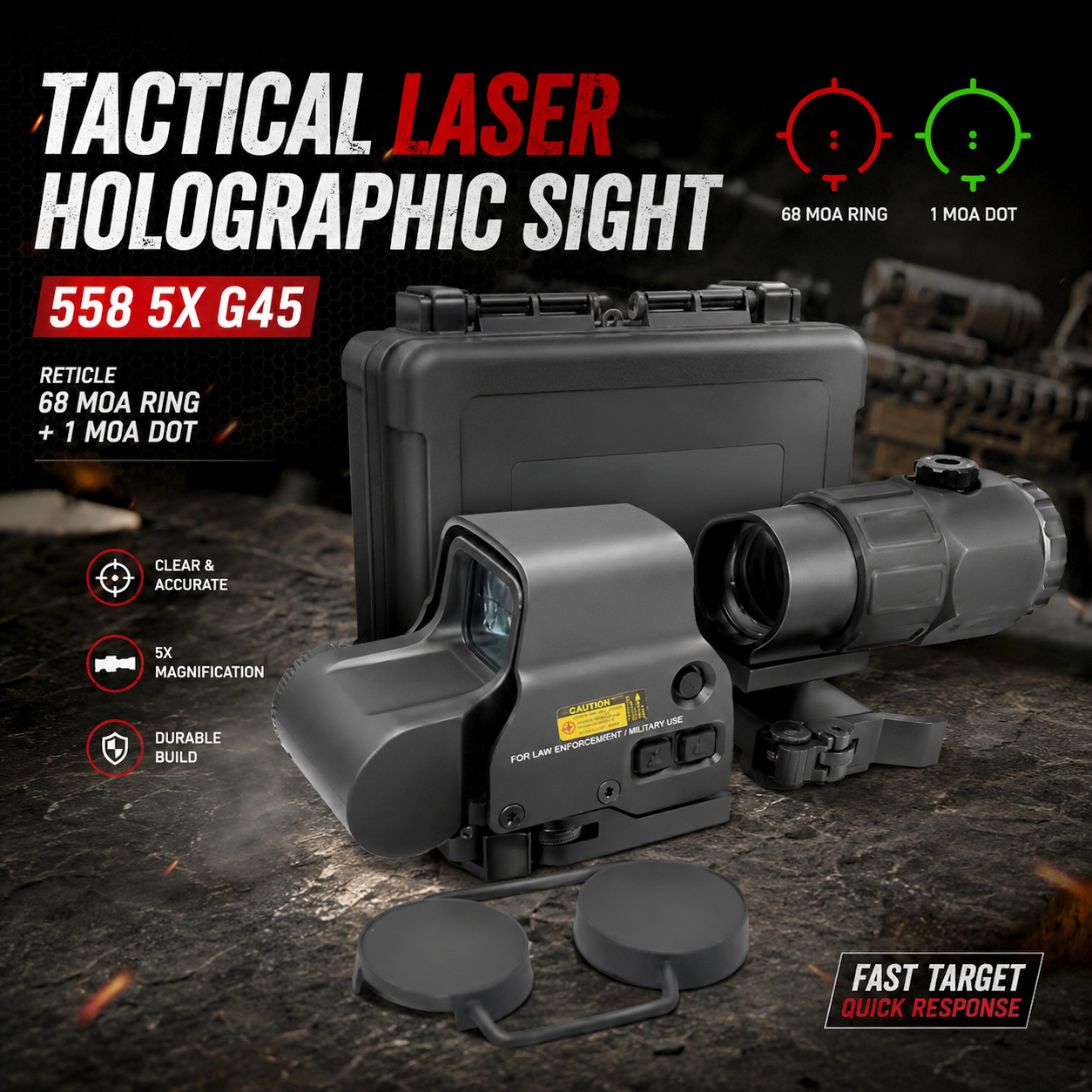 Gambar produk EOTECH Tactical Laser Holographic Sight 558 5x Magnifier G45 - 112113 - Utama