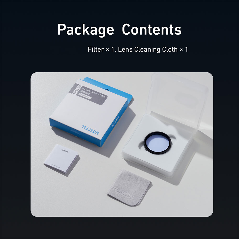 Gambar produk TELESIN Lens Camera Filter Black Mist 1/4 for DJI Osmo Action 6 - S5-FLT-49-TDJ - Kemasan