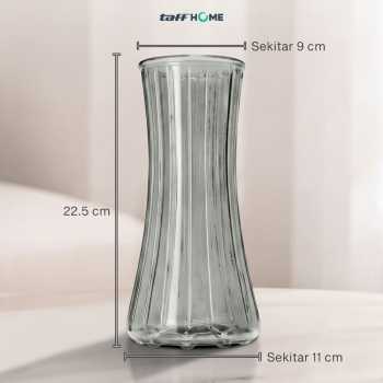Gambar produk TaffHOME Vas Bunga Kaca Bening Estetik Vintage Glass Flower Vase - Y23 - 8