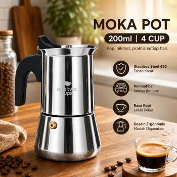 One Two Cups Moka Pot Teko Kopi Espresso Coffee Maker Stovetop - Z70