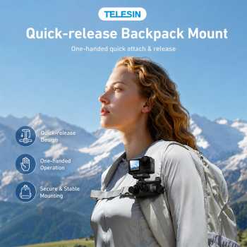 TELESIN Magnetic Bracket Mount Action Camera Universal Backpack Clip - S3-JFM-03-TDJ