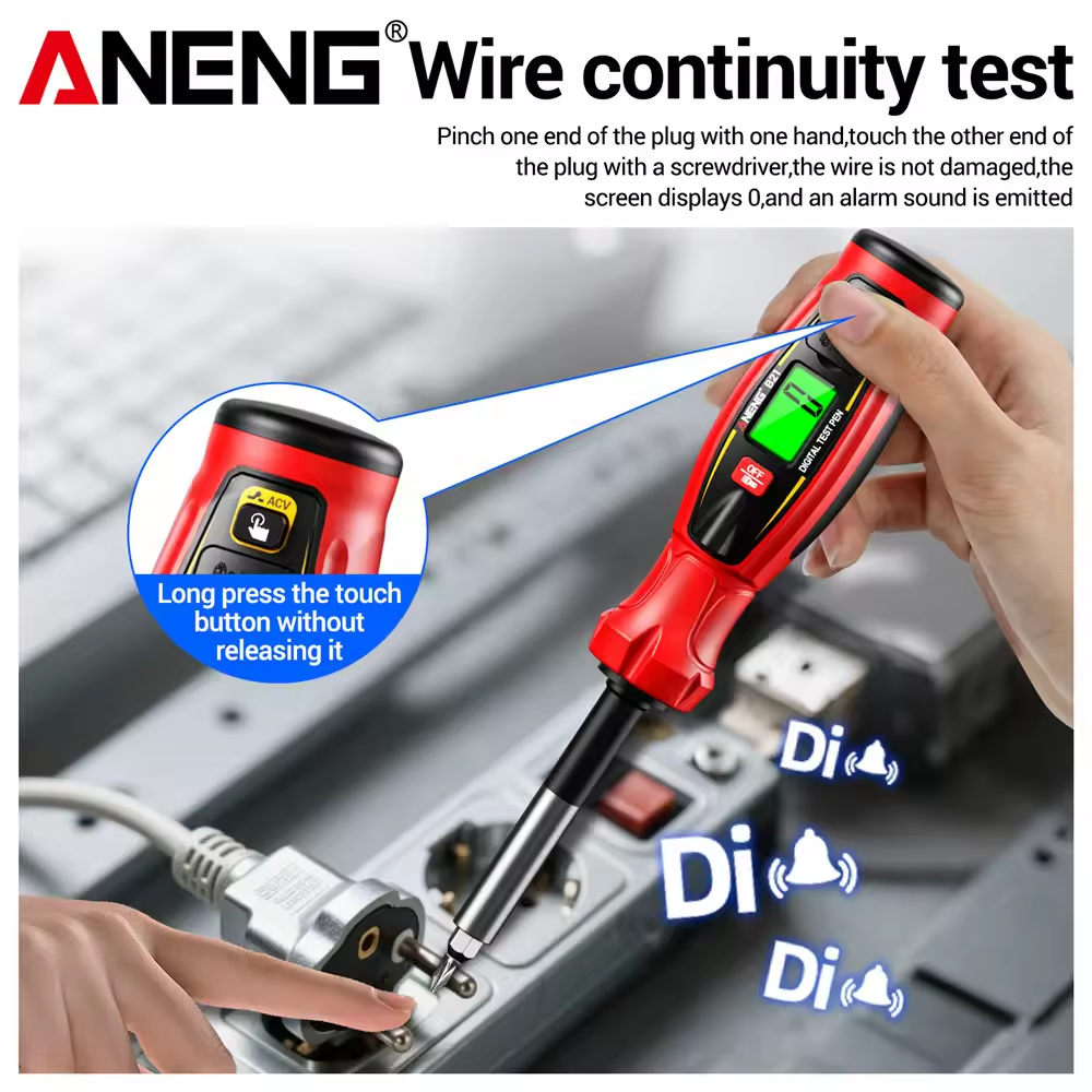 ANENG Obeng Tespen Tester Pen Non Contact Digital Display Alarm - B21 Gambar produk ANENG Obeng Tespen Tester Pen Non Contact Digital Display Alarm - B21 - 2