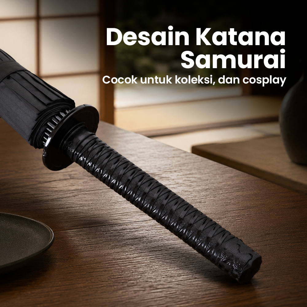 Gambar produk HHYUKIMI Payung Model Katana Samurai Jepang 24 Bone 105cm - B062 - 5