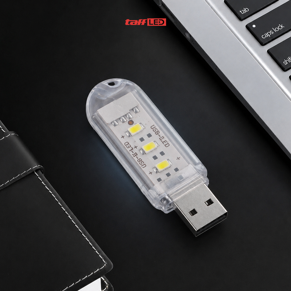 Gambar produk TaffLED Lampu Baca Mini LED USB Portable 5V 3 LED Warm White - SMD 5730 - 5