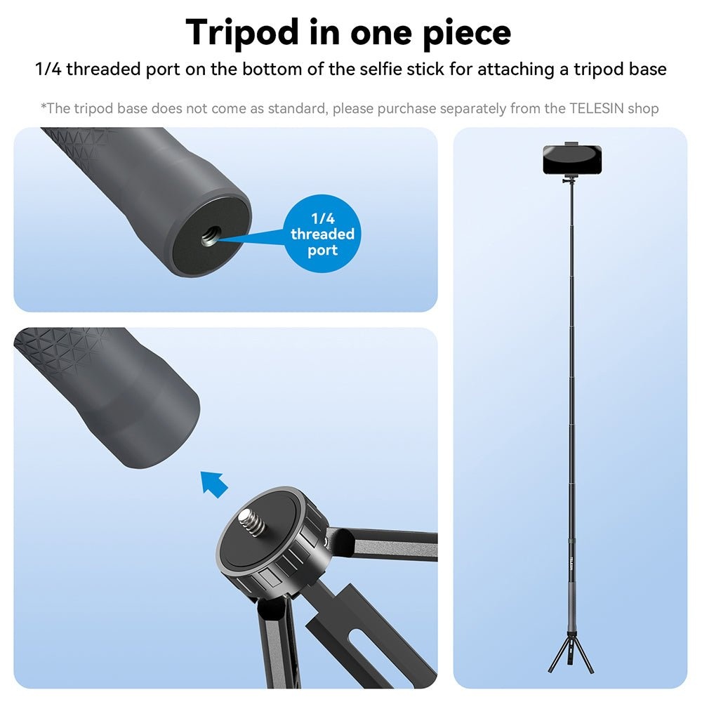 TELESIN Tongsis Insta360 GoPro DJI Osmo Ultra Long Selfie Stick 1.2M - GP-MNP-002 Gambar produk TELESIN Tongsis Insta360 GoPro DJI Osmo Ultra Long Selfie Stick 1.2M - GP-MNP-002 - 7