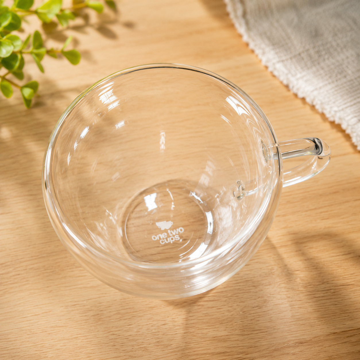 Gambar produk One Two Cups Cangkir Kopi Kaca Tahan Panas Double Wall Love Cup 200ml - CV2103l - 1