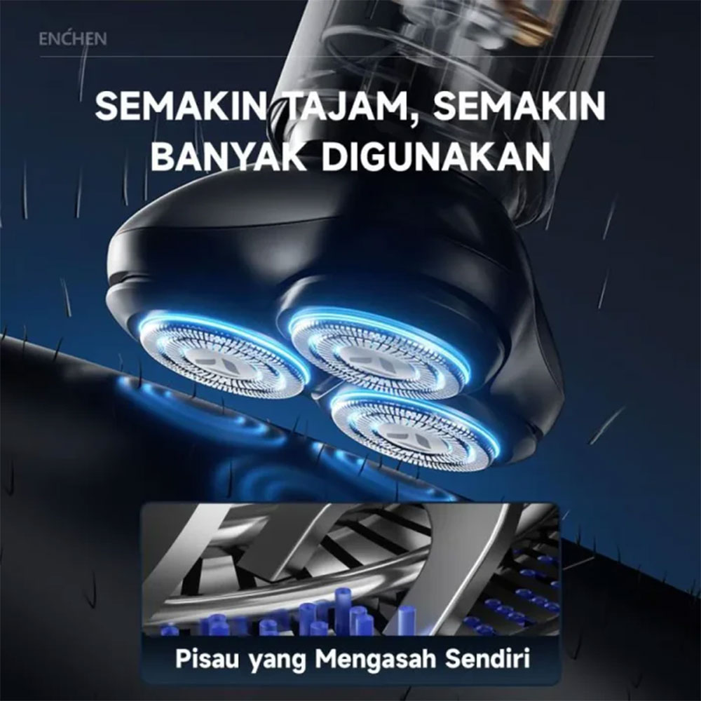 ENCHEN Alat Cukur Elektrik 3D Magnetic Electric Shaver 5W 500mAh - Blackstone 8 Gambar produk ENCHEN Alat Cukur Elektrik 3D Magnetic Electric Shaver 5W 500mAh - Blackstone 8 - 3