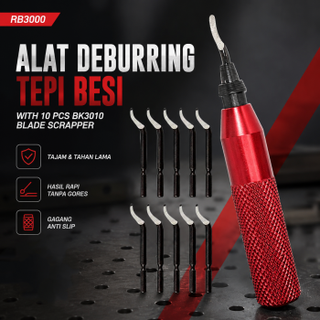 NEIL Alat Deburring Tepi Besi Pipa with 10 PCS BK3010 Blade Scrapper - RB3000