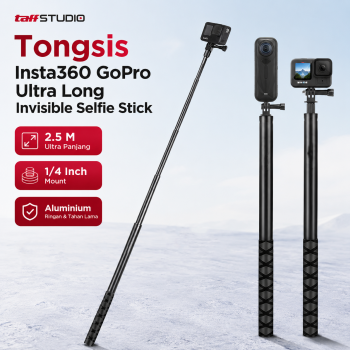 Gambar produk TaffSTUDIO Tongsis Insta360 GoPro Ultra Long Invisible Selfie Stick 2.5M - YZ502/YZ525/YZ511/YZ520