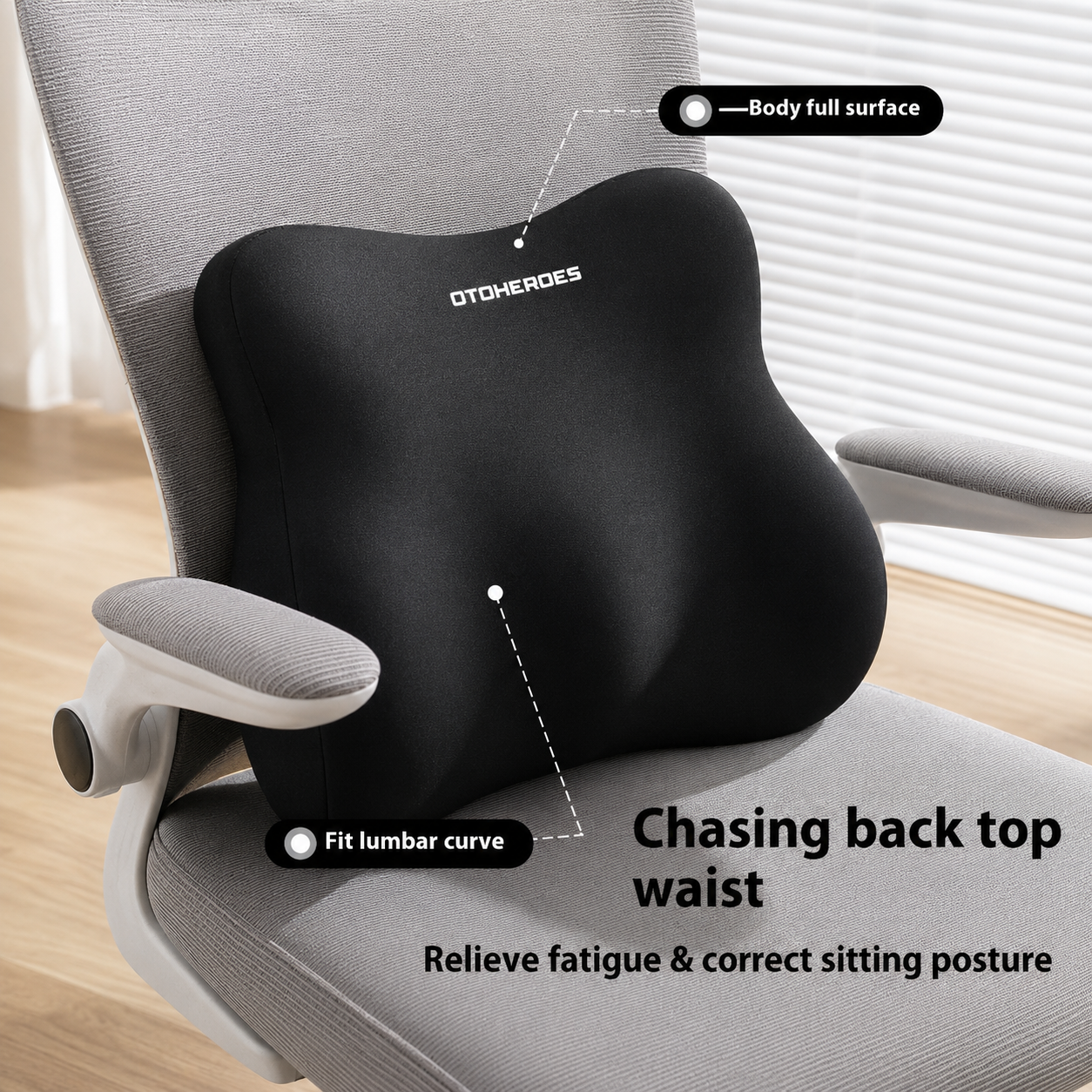 OTOHEROES Bantal Punggung Kursi Lumbar Support Cushion Memory Foam - N-39 Gambar produk OTOHEROES Bantal Punggung Kursi Lumbar Support Cushion Memory Foam - N-39 - 2