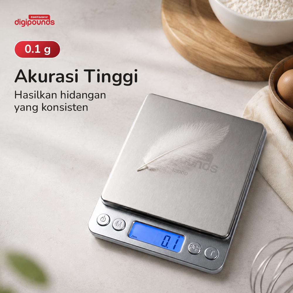 Gambar produk Taffware Digipounds Timbangan Dapur Digital 6 Satuan 2kg 0.1g - i2000 - 1