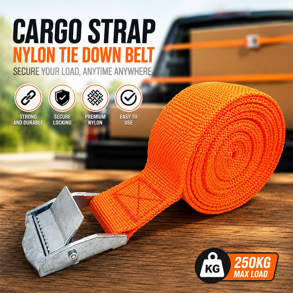 LASH Tali Strap Pengikat Barang Sabuk Cargo Belt Lashing Nylon 5M - XR10 Gambar produk LASH Tali Strap Pengikat Barang Sabuk Cargo Belt Lashing Nylon 5M - XR10 - Utama
