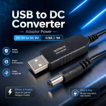 Taffware USB Converter Adapter Power Boost Line DC 5V to DC 9V 0.9A 1M - ST01
