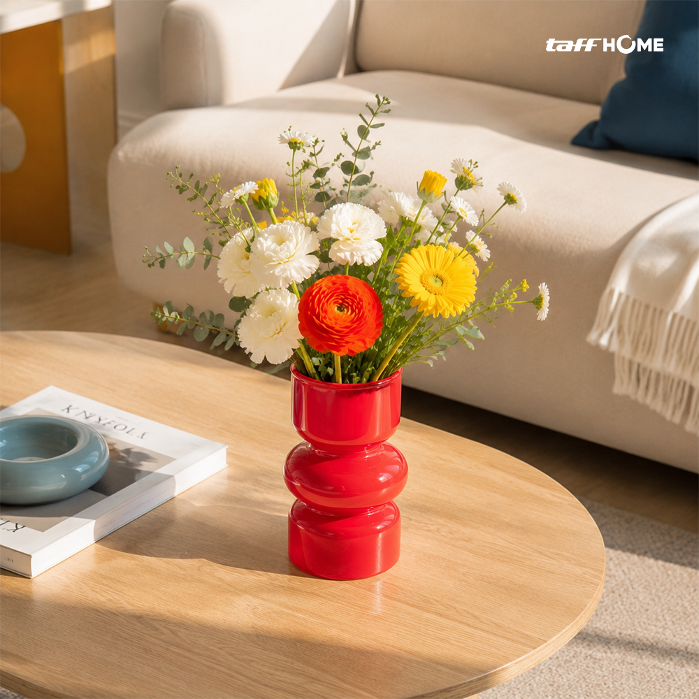 Gambar produk TaffHOME Vas Bunga Kaca Nordic Bottle Vase Flower Pot Home Decor 18cm - AM-18 - 2