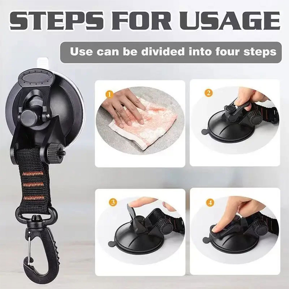 URJI Suction Cup Pengait Tali Flysheet Awning Camping Campervan 8 PCS - 4X Gambar produk URJI Suction Cup Pengait Tali Flysheet Awning Camping Campervan 8 PCS - 4X - 7