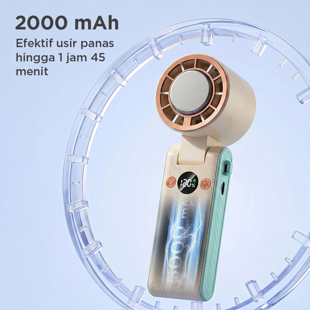 BSIDE Kipas Angin Portable Genggam 120 Speed Mini Cooling Fan 2000mAh - M8 Gambar produk BSIDE Kipas Angin Portable Genggam 120 Speed Mini Cooling Fan 2000mAh - M8 - 3