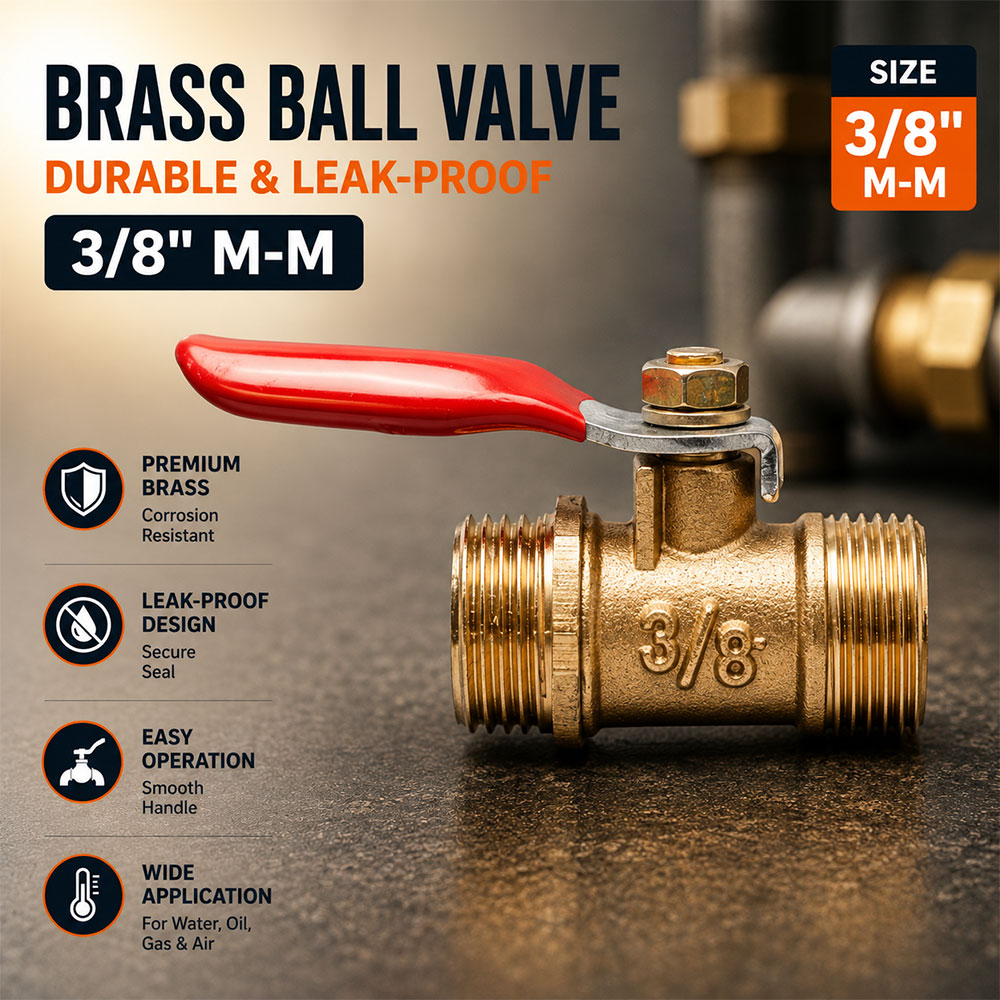 NFJM Ball Valve Stop Keran Mini Copper Gas Water Long Nose Handle Male to Male 3/8" - DN20 Gambar produk NFJM Ball Valve Stop Keran Mini Copper Gas Water Long Nose Handle Male to Male 3/8" - DN20 - Utama