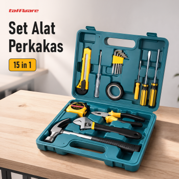 Taffware Alat Set Perkakas Palu Tang Obeng Kunci Pas 15in1 - YL-8016
