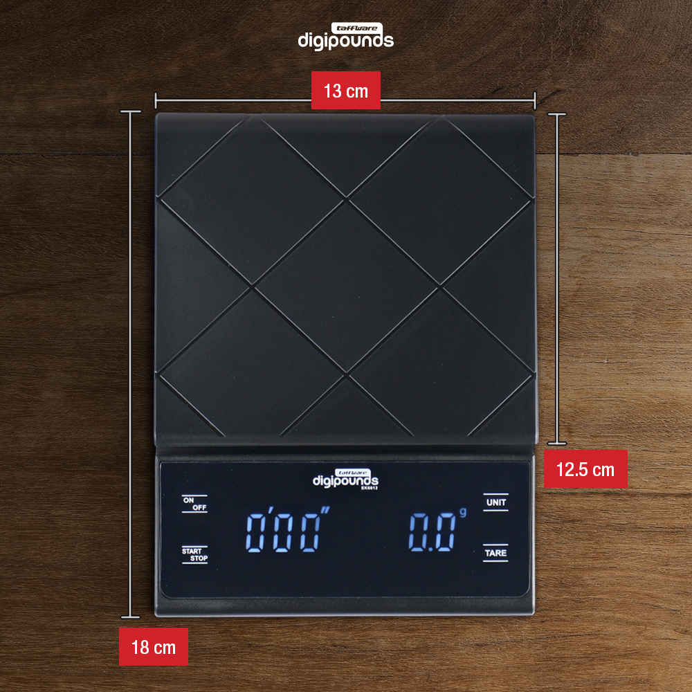 Gambar produk Taffware Digipounds Timbangan Kopi Digital Timer Coffee Scale 0.1g 3kg - EK6012 - 7