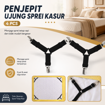 GCDHome Penjepit Ujung Sprei Kasur Bed Sheet Clip Holder 4 PCS - FS-1809