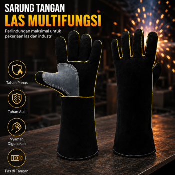 RIGIT Sarung Tangan Las Kulit Double Layer Cowhide Welding Gloves - STL-15