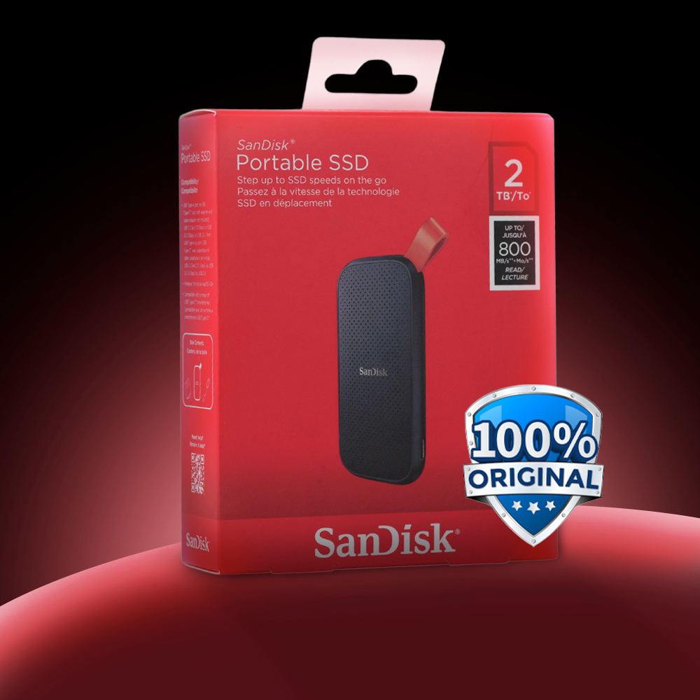 SanDisk Portable SSD 800MB/s USB 3.2 Gen 2 2TB - SDSSDE30-G26 Gambar produk SanDisk Portable SSD 800MB/s USB 3.2 Gen 2 2TB - SDSSDE30-G26 - Utama