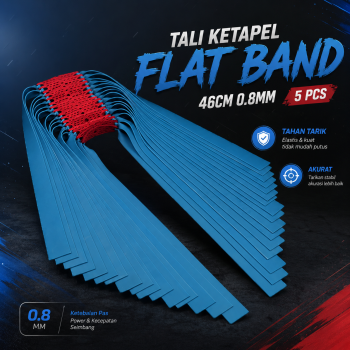 Yofeil Tali Ketapel Rubber Flat Elastic Band 46cm 0.8mm 5 PCS - EFR29