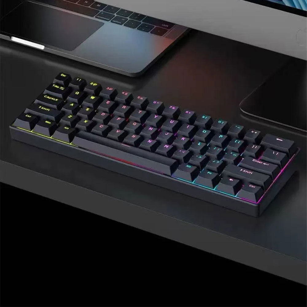 KOO Keyboard Gaming RGB Mechanical Red Switch Wired 61 Keys - MK-61 Gambar produk KOO Keyboard Gaming RGB Mechanical Red Switch Wired 61 Keys - MK-61 - 1
