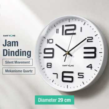 TaffHOME Jam Dinding Bulat Quartz Creative Design Modern 29cm - H6588