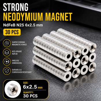 SAYTL Strong Neodymium Magnet NdFeB N25 6x2.5mm 30 PCS - N35