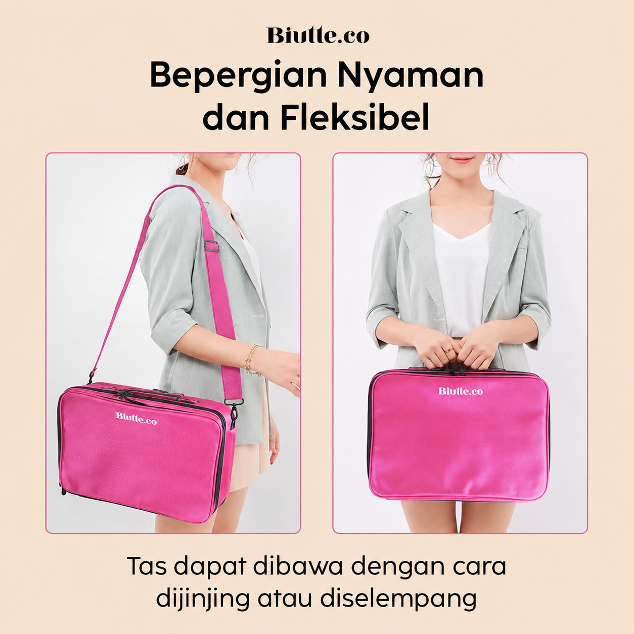 Biutte.co Tas Kosmetik Make Up Travel Organizer Bag Wanita 36x26x13cm - F150 Gambar produk Biutte.co Tas Kosmetik Make Up Travel Organizer Bag Wanita 36x26x13cm - F150 - 5