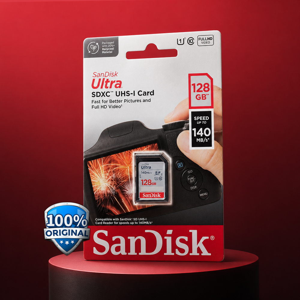 Gambar produk SanDisk Ultra SDXC UHS-I Card Class 10 U1 140MB/s 128GB - SDSDUNB - Utama