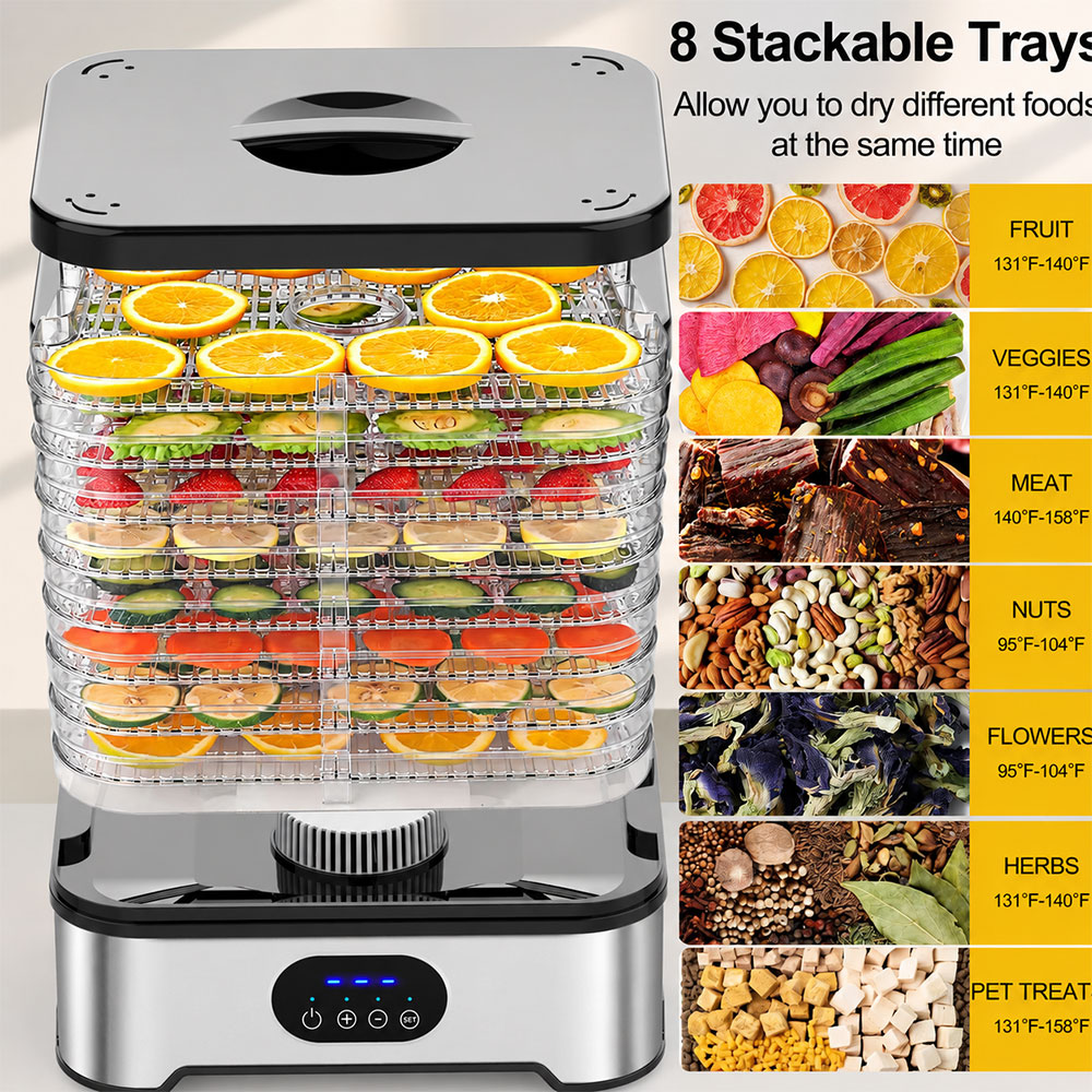 ZELP Mesin Pengering Makanan Food Dehydrator Touch Panel 8 Layer 400W - RZ-166 Gambar produk ZELP Mesin Pengering Makanan Food Dehydrator Touch Panel 8 Layer 400W - RZ-166 - 4